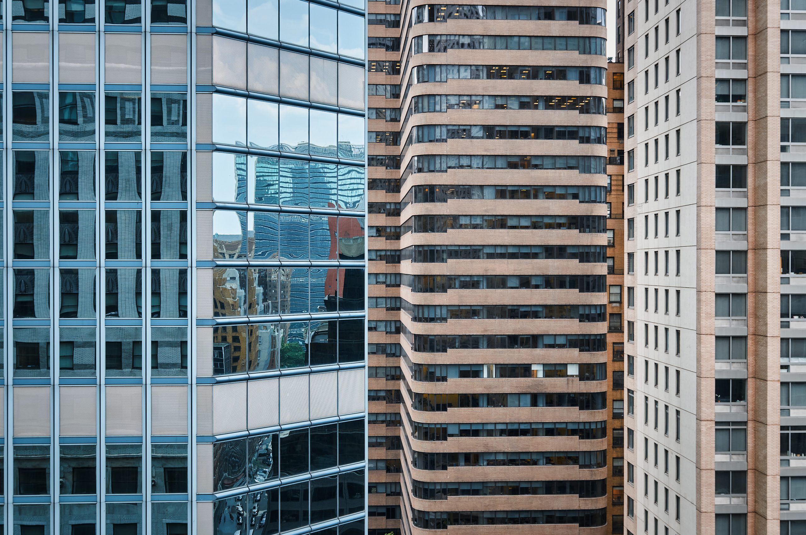 Windows of three big buildings