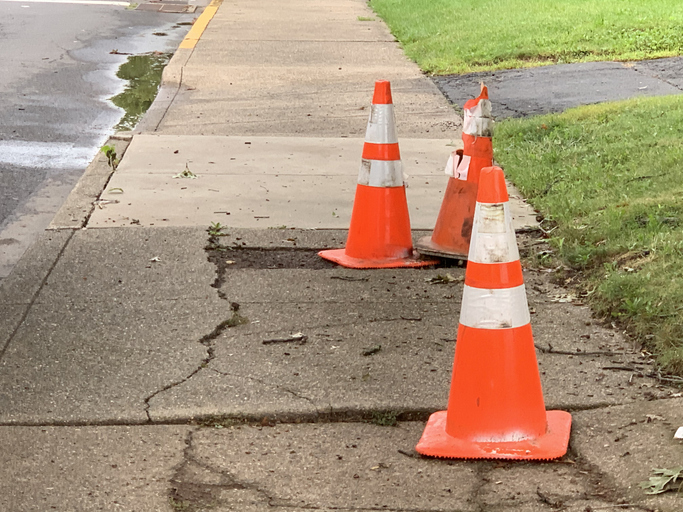 Cracks in the sidewalk